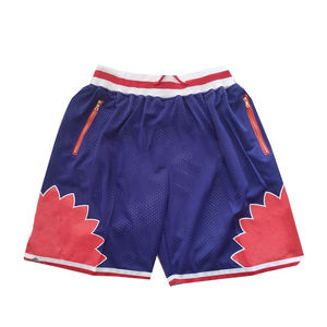 ตาข่ายโพลีเอสเตอร์ทำกางเกงขาสั้นย้อนยุคบาสเกตบอลในหลายสีธรรมดาย้อมกางเกงกีฬาระบายอากาศที่มีบริการ OEM - Product Image 3