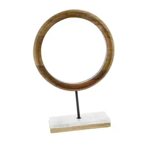 Decorative Round wooden Ring sculpture with marvel base design sculpture for home decor Living room gift decorations