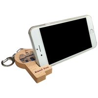 Soporte y Base para Teléfono Móvil Mini, Portamonedas, Llavero, Diseño Creativo, Soporte para Tablet de Madera, Portátil y Duradero, para Regalo