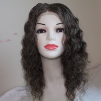 Perruque en cheveux humains gris vietnamiens de haute qualité, nouée à la main, 100 % vierge, avec dentelle frontale, perruques vierges brutes