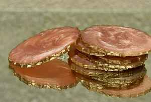 Blue & <b>Pink</b> With Gold RIm Resin <b>Coaster</b> American Style <b>Coasters</b> Wood Resin <b>Coasters</b> - Product Image 6