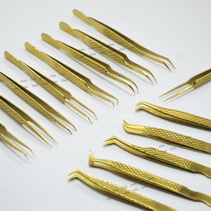 แหนบขนตาปลอมพลาสม่าสีทองติดขนตาได้อย่างดีพร้อมปลายเครื่องมือด้านความงาม - Product Image 5