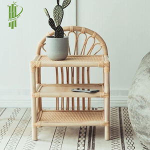 Decorative Rattan <b>Book</b> Shelf Beside Shelf <b>for</b> Bedroom Wooden <b>Storage</b> Shelf - Product Image 1