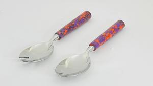 Customized Stainless Steel 18/10 <b>Salad</b> <b>Server</b> Set With Decorative Terrazzo and Wood Handle Custom Kitchen Tools <b>Salad</b> Tools - Product Image 4