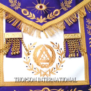Tablier maçonnique Grand Lodge fait à la main habilement brodé coton tissu ruban point de croix et couture artisanat cadeau - Product Image 6