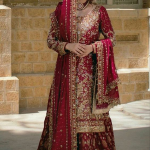 KAMEEZ ยาว NEW-TRENDY--BRIDAL,LEHENGA,ชุดเดรสที่มีหินลูกปัดคริสตัลประดับหนัก,งาน ZARDOZI สำหรับงานแต่งงาน @ 2021 - Product Image 1