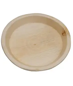 Assiettes en feuilles de palmier jetables, Areca, plateaux, vaisselle biodégradables pour les fêtes, lot de 100 pièces