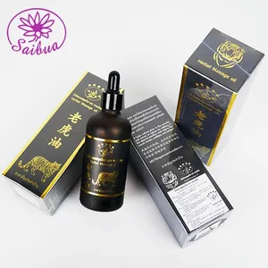 Großhandel OEM Kräuter massage öl zur Schmerz linderung Thailand Body Health Care 100ml Gelb Custom ized Box Package 123