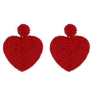 Última moda de lujo con cuentas en forma de corazón pendientes para las mujeres accesorios de moda de la India - Product Image 2