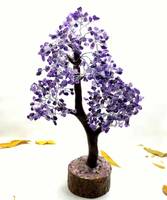 Arbre à Monnaie Bonsaï en Améthyste avec 300 Perles de Cristaux Naturels pour Guérison des Chakras, Décoration Feng Shui, Cadeau de Bureau