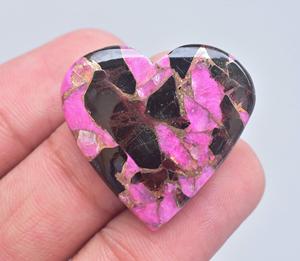 Arizona Turquoise <b>Heart</b> Cabochon Wholesale Turquoise <b>Heart</b> <b>Shape</b> Gemstone Tourmaline With Mohave Copper Turquoise Loose Gemstone - Product Image 3