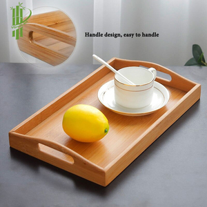 ถาดไม้ไผ่,ชุดถาดไม้ไผ่พร้อมหูจับสำหรับอาหารเช้าถาดไม้ทนทาน - Product Image 2