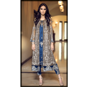 Màu Xám Cô Gái 3 Hòa Bình Kameez Shalwar Đảng Dress Bãi Cỏ Tuyệt Vời Nóng Bán Phụ Nữ Pakistan Phù Hợp Với Ấn Độ Mùa Hè Và Mùa Đông <span class=keywords><strong>Ware</strong></span> - Product Image 4