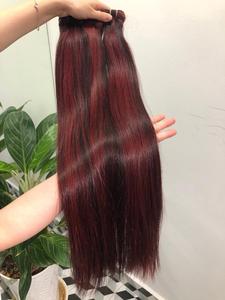 Extensions de cheveux péruviens de haute qualité Double Piano rouge-noir couleur droite cuticule alignée Remy cheveux vietnamiens cheveux crus - Product Image 5