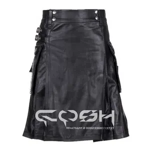 Premium Black Leather Kilt For Men High Quality Handcrafted Traditional Design With Modern Twist