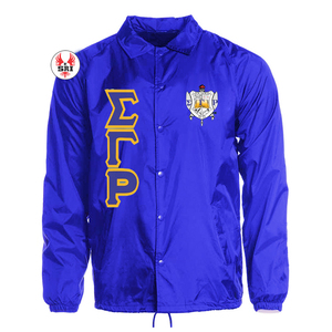 Veste de coach pour femmes avec broderie de la sororité Sigma Gamma Rho |   Veste à Ligne Croisée Personnalisée pour Femmes Brodée de la Sororité SGRho - Product Image 5