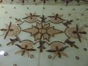 Handmade Golden Embroidered 6 Seat Dining <b>Table</b> <b>Cover</b> for Living Room or Dining Room Festive for Christmas and New Year's - Product Image 5