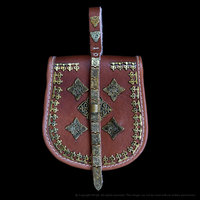 Sac ceinture Birka en cuir avec pochette à clous Support à sangle en laiton Finition plaquée tactile tigre Modèle TT-6129 Sac spécial Pièces et accessoires