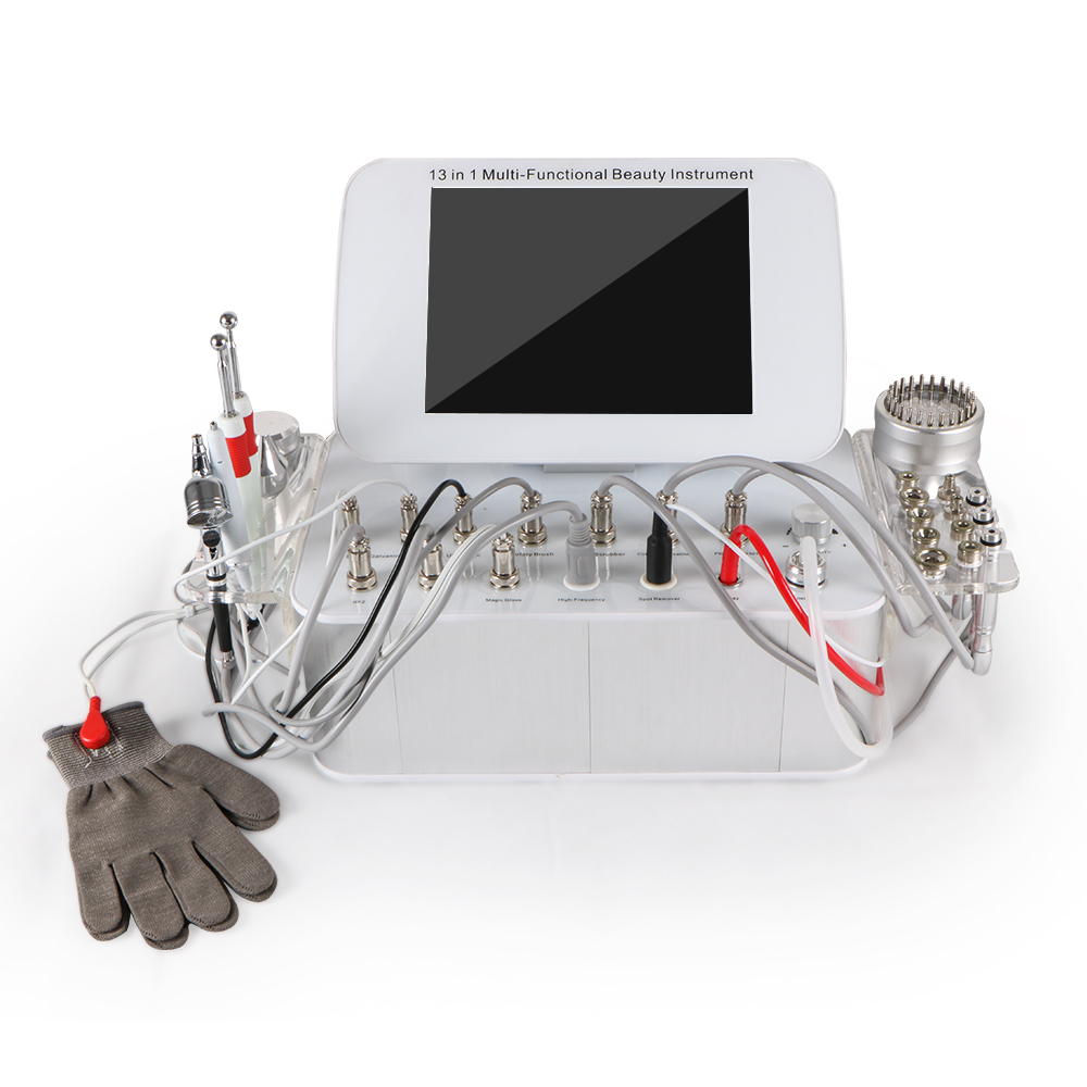 Высокочастотная Гальваническая щетка для лица 13 в 1, спрей-машина против морщин