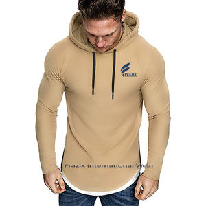 Sweat à capuche pour homme de haute qualité, épais, en coton et polyester, respirant, séchage rapide, logo personnalisable, couleur unie - Product Image 1