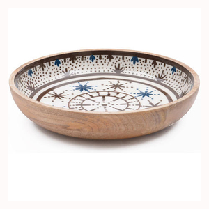 Cuenco de madera hecho a mano para servir en hoteles y resorts, ensalada o fruta, cuenco de madera chino, vajilla, cuenco para servir alimentos - Product Image 1