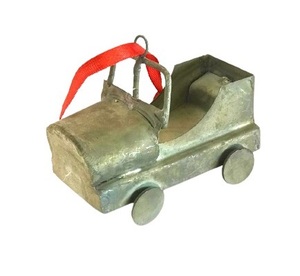 CHRISTMAS UNIQUE DESIGN METAL GRAY HOT SELLING MINIATURE <b>CAR</b> HANGING <b>ORNAMENT</b> for HOME INDOOR OUTDOOR DECORATION - Product Image 1