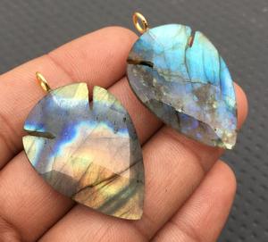 92.5 Sterling Silver Flashy Gemstone Pendentif Naturel Labradorite Gemme Facettes Poire Forme Charme Femmes Bijoux Hommes - Product Image 4