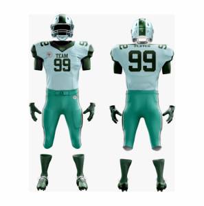 Maillot de football américain personnalisé 100% polyester pour adultes et jeunes Tops brodés imprimés Respirant avec pantalon assorti Club de jeunes - Product Image 4