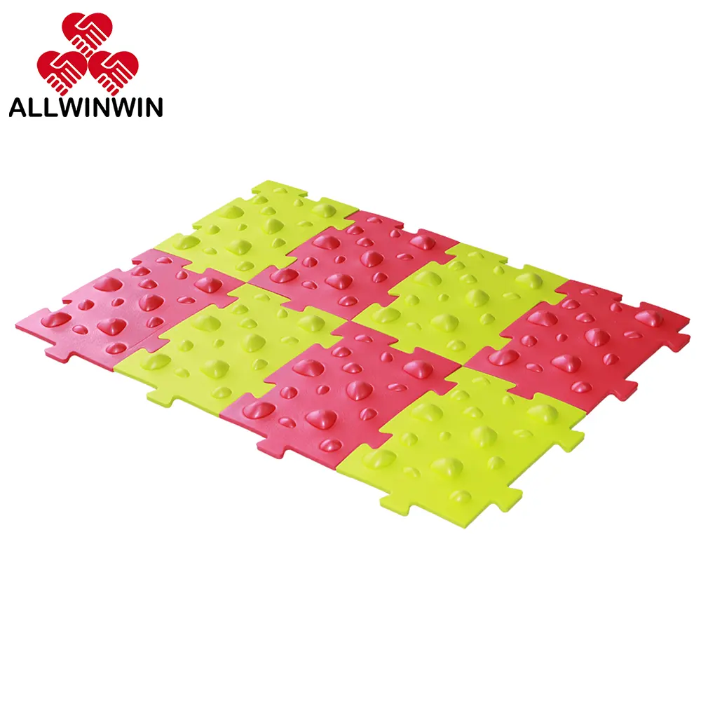 Allwinwin mmt07 tapete de massagem para pés, quebra-cabeça de ponto, 8 peças, intertravamento