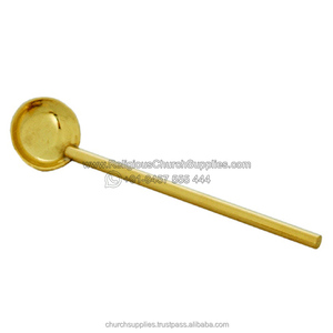 Cuillère à encens en laiton à poignée unie IS1003 pour servir des bougies - Product Image 2