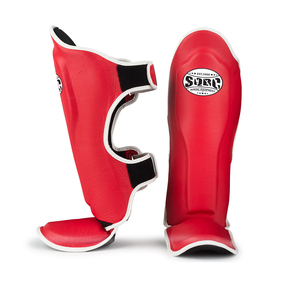 Protège-tibias Coussinets de pied-de-pied MMA Kickboxing Guards Muay Thai Boxe Spécial Muay Thai Protège-tibia en cuir de vachette véritable - Product Image 4