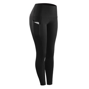 Solid Stretch Compression Sportswear Casual Yoga Leggings for Women Sport Gym with Pockets High Elastic Leggings Pant