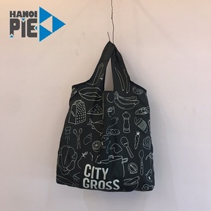 HanoiPie Sac à provisions en polyester pliable écologique personnalisé Emballage promotionnel - Product Image 4