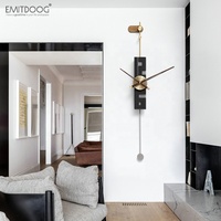 EMITDOOG Horloge murale simple Décoration intérieure Promotion Horloges à balancier Décoration murale avec aiguilles en noyer Minimaliste Moderne Indien
