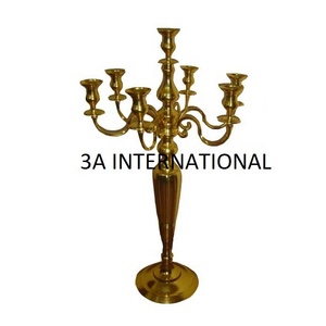 Bougeoir en argent plaqué moderne avec cinq bras, bougeoir pour décoration de table à manger, vente en gros - Product Image 3