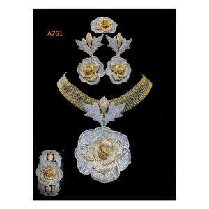 Conjunto de joyería clásica con diamantes de estilo africano y americano, nuevo, bonito, regalo nupcial - Product Image 1