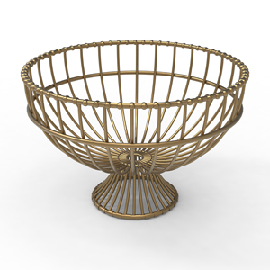 Bol à fruits en fil métallique moderne de qualité supérieure avec une combinaison de finitions en laiton, piédestal de service moderne, bol à fruits de style indien - Product Image 1