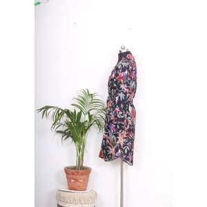 ชุดเดรสแขนยาวผ้าฝ้ายถักโบฮีเมียนสำหรับผู้หญิงชุดเดรสทูนิกายระบายอากาศยาวถึงเข่าเอวธรรมชาติ - Product Image 2