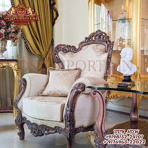 Baroque Style Dark Walnut Finish Sofa Set Maharaja Style Handicraft Teak Wood Sofa Set Royal 8 Seater Sofa Set in Walnut Finish - Product Image 2