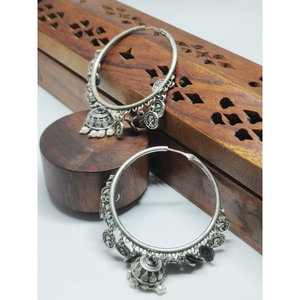 Boucles d'oreilles de style indien pour femmes et filles, bijou en laiton et argent, nouvelle tendance, vente en gros, - Product Image 2