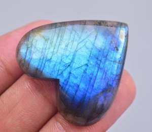 Pierres précieuses naturelles de Labradorite, Flash, pierre précieuse ample en forme de cœur - Product Image 4