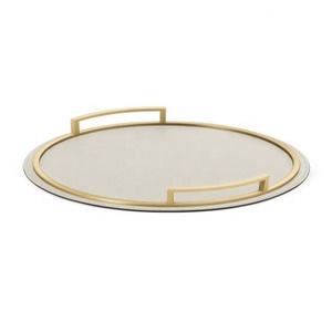 Best Designer <b>Bar</b> Ware Grey Serving Tray Simple Decorative Best Quality Tray With Strong Brass Metal Handles. - Product Image 4
