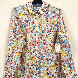 Chemise décontractée à manches longues à imprimé floral pour femmes de marque de qualité supérieure Blouse et hauts avec bouton 100% coton écologique - Product Image 1