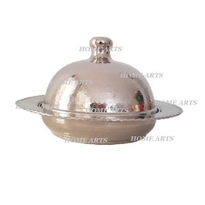 Plato de mantequilla de acero inoxidable de nuevo diseño, plato de mantequilla pulido de plata de forma redonda para proveedor mayorista - Product Image 1