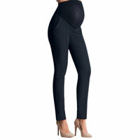 Leggings de maternité mi-taille en coton pour femmes enceintes, pantalons capri décontractés, respirants, antibactériens, pour le travail, le bureau, formels, en fibre de bambou