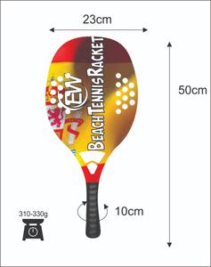 Raquetas de Tenis Playa Personalizadas, Raqueta de Pádel de Fibra de Carbono y Vidrio, Peso 310-330g, Longitud 50cm, Logotipos y Color Personalizados - Product Image 2