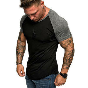 T-shirt manches courtes pour hommes, couleur unie, Slim, pour la musculation, avec impression personnalisée - Product Image 5
