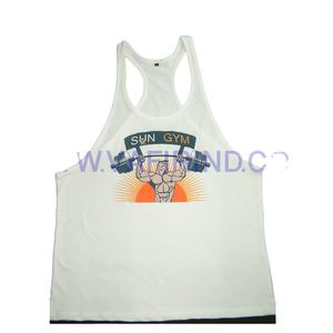 Camiseta de gimnasio para hombre con impresión personalizada T-Back Men Gym Singlets camiseta sin mangas - Product Image 2