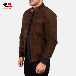 Veste en cuir pour homme de qualité supérieure 100% authentique, sur mesure OEM, fermeture éclair, technique de teinture unie, écologique, coupe-vent - Product Image 4