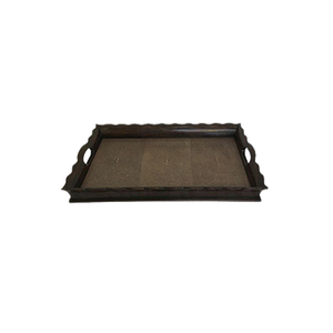 Ensemble de 2 plateaux de service galvanisés et en bois de différentes tailles pour le thé, le café et les dattes au prix le plus bas - Product Image 5